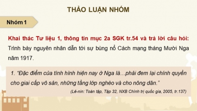 Soạn giáo án điện tử Lịch sử 8 KNTT Bài 12: Chiến tranh thế giới thứ nhất (1914 - 1918) và Cách mạng tháng Mười Nga năm 1917 (P2)