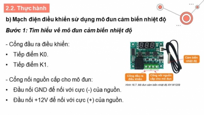Soạn giáo án điện tử Công nghệ 8 KNTT Bài 16: Mạch điện điều khiển sử dụng mô đun cảm biến (P2)