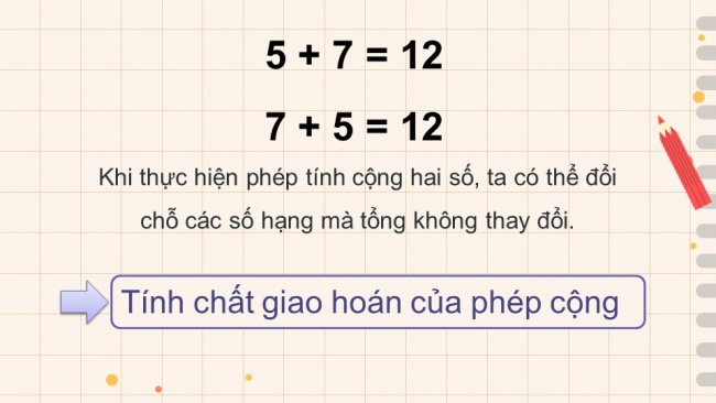 Soạn giáo án điện tử toán 4 cánh diều Bài 27. Các tính chất của phép cộng