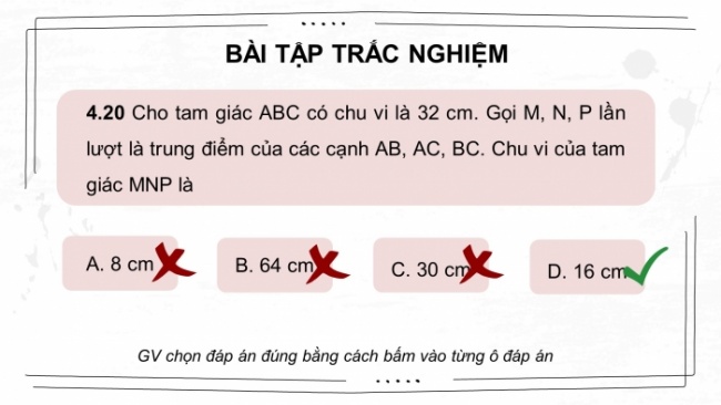 Soạn giáo án điện tử Toán 8 KNTT Bài: Bài tập cuối chương 4