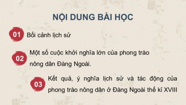 Soạn giáo án điện tử Lịch sử 8 KNTT Bài 7: Khởi nghĩa nông dân ở Đàng Ngoài thế kỉ XVIII