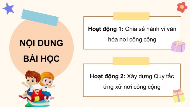 Soạn giáo án điện tử HĐTN 4 cánh diều Tuần 13: Ứng xử văn hoá nơi công cộng - Hoạt động 1, 2