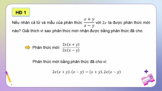 Soạn giáo án điện tử Toán 8 KNTT Bài 22: Tính chất cơ bản của phân thức đại số