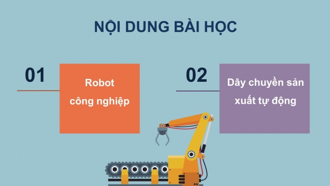 Soạn giáo án điện tử công nghệ cơ khí 11 KNTTBài 12: Dây chuyền sản xuất tự động với sự tham gia của robot