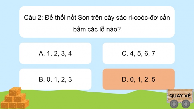 Soạn giáo án điện tử âm nhạc 4 cánh diều Tiết 12: Ôn tập nhạc cụ; Vận dụng