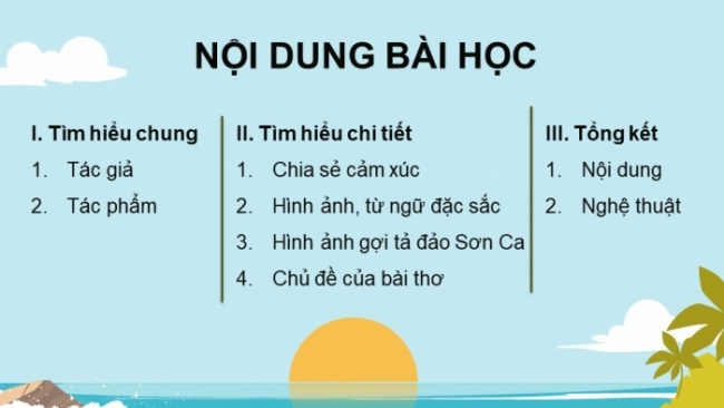 Soạn giáo án điện tử Ngữ văn 8 CTST Bài 7 Đọc 3: Đảo Sơn Ca