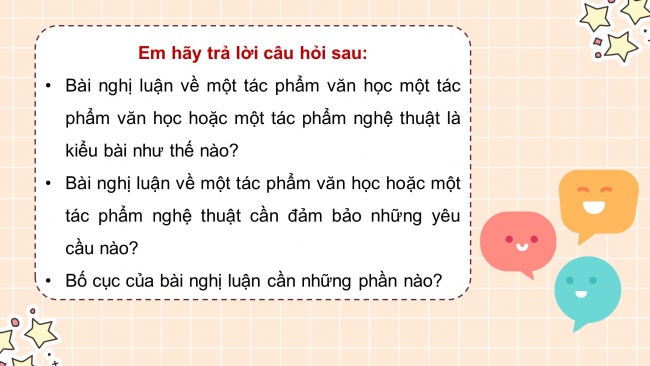 Soạn giáo án điện tử ngữ văn 11 CTST Bài 5: Viết văn bản nghị luận về một tác phẩm nghệ thuật