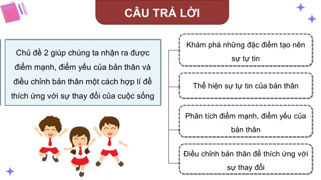 Soạn giáo án điện tử HĐTN 11 CTST bản 1 Chủ đề 2: Tự tin và thích ứng với sự thay đổi (P1)