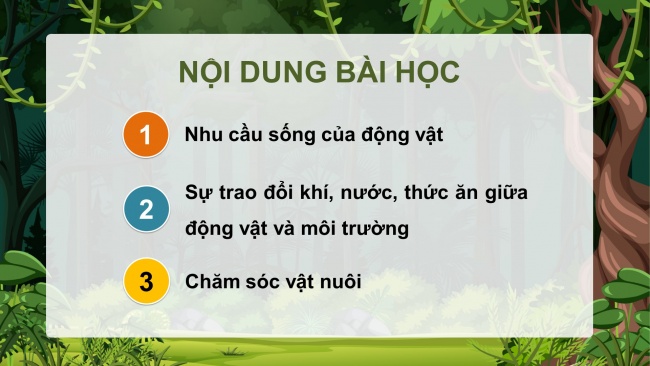 Soạn giáo án điện tử khoa học 4 cánh diều Bài 14: Nhu cầu sống của động vật và chăm sóc vật nuôi (P1)