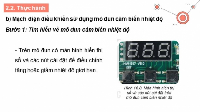 Soạn giáo án điện tử Công nghệ 8 KNTT Bài 16: Mạch điện điều khiển sử dụng mô đun cảm biến (P2)