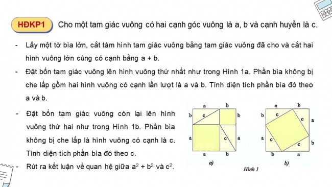 Soạn giáo án điện tử Toán 8 CTST Chương 3 Bài 1: Định lí Pythagore