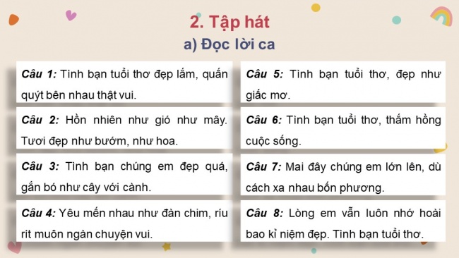 Soạn giáo án điện tử âm nhạc 4 KNTT Tiết 23: Hát: Tình bạn tuổi thơ