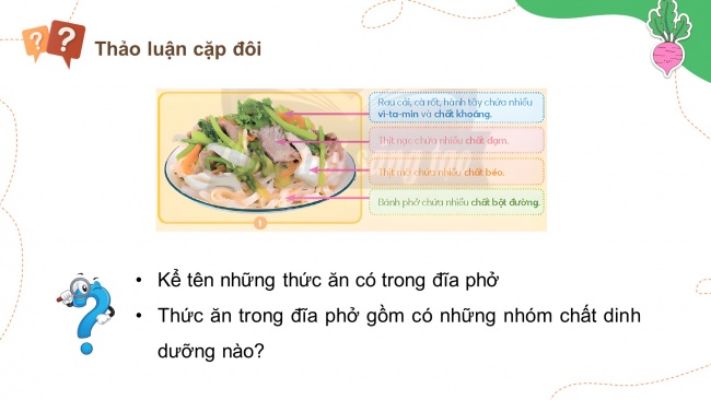 Soạn giáo án điện tử khoa học 4 CTST Bài 23: Các nhóm chất dinh dưỡng có trong thức ăn