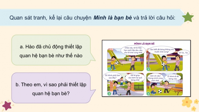 Soạn giáo án điện tử đạo đức 4 cánh diều Bài 9: Em làm quen với bạn bè