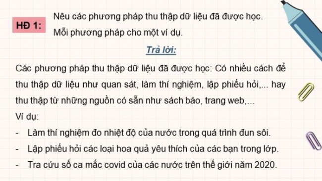 Soạn giáo án điện tử Toán 8 KNTT Bài 18: Thu thập và phân loại dữ liệu