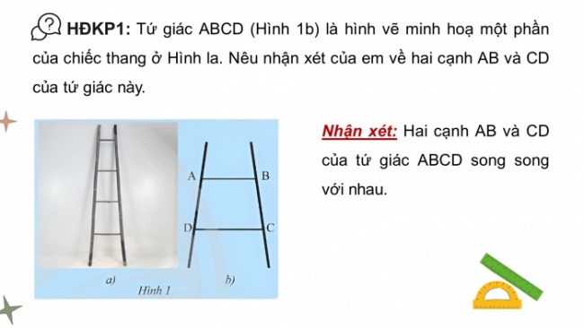 Soạn giáo án điện tử Toán 8 CTST Chương 3 Bài 3: Hình thang - Hình thang cân