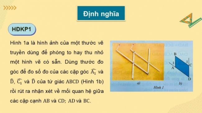 Soạn giáo án điện tử Toán 8 CTST Chương 3 Bài 4: Hình bình hành - Hình thoi