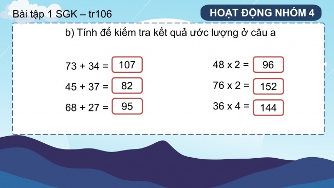 Soạn giáo án điện tử toán 4 cánh diều Bài 48. Luyện tập