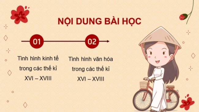 Soạn giáo án điện tử Lịch sử 8 KNTT Bài 9: Tình hình kinh tế, văn hoá, tôn giáo trong các thế kỉ XVI - XVIII (P1)