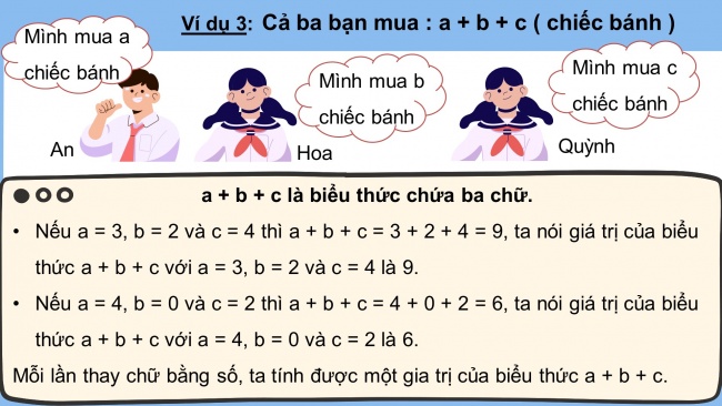 Soạn giáo án điện tử toán 4 cánh diều Bài 49. Biểu thức có chứa chữ