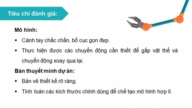 Soạn giáo án điện tử Công nghệ 8 CTST Dự án 1: Thiết kế và lắp ráp mô hình cánh tay rô bốt thủy lực