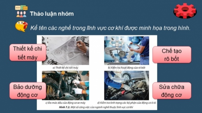 Soạn giáo án điện tử Công nghệ 8 CTST Bài 7: Ngành nghề phổ biến trong lĩnh vực cơ khí