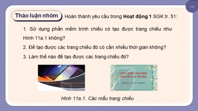 Soạn giáo án điện tử Tin học 8 KNTT Bài 11a: Sử dụng bản mẫu tạo bài trình chiếu