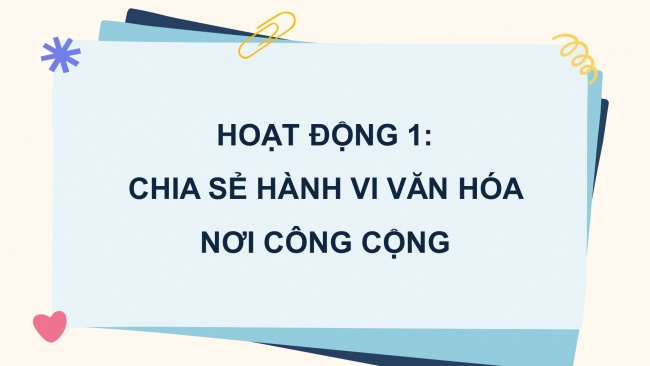 Soạn giáo án điện tử HĐTN 4 cánh diều Tuần 13: Ứng xử văn hoá nơi công cộng - Hoạt động 1, 2