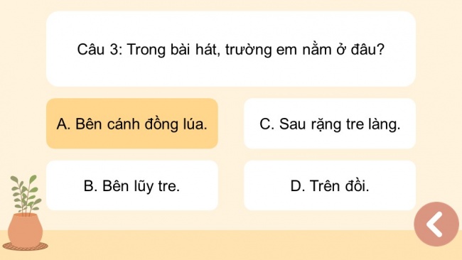 Soạn giáo án điện tử âm nhạc 4 cánh diều Tiết 10: Ôn tập bài hát: Mái trường tuổi thơ; Thường thức âm nhạc – Câu chuyện âm nhạc: Bay xa cùng âm nhạc