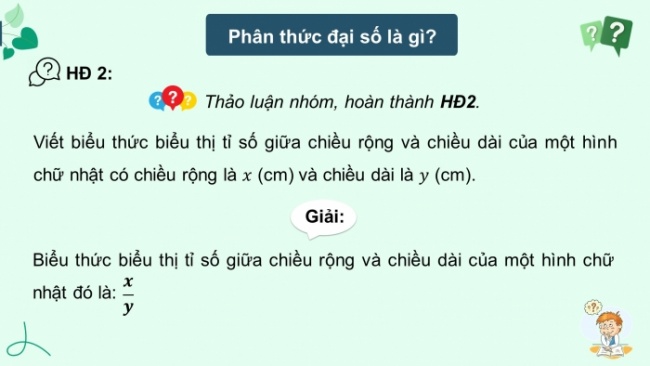 Soạn giáo án điện tử Toán 8 KNTT Bài 21: Phân thức đại số