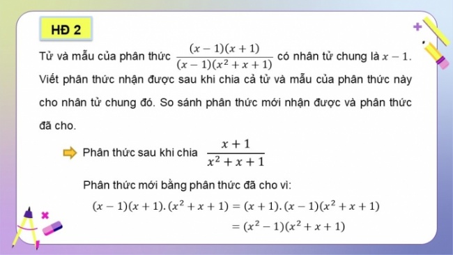 Soạn giáo án điện tử Toán 8 KNTT Bài 22: Tính chất cơ bản của phân thức đại số