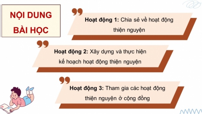 Soạn giáo án điện tử HĐTN 8 KNTT Chủ đề 6 HĐGDTCĐ 2: Lập và thực hiện kế hoạch hoạt động thiện nguyện