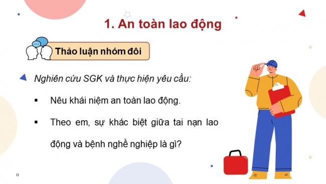 Soạn giáo án điện tử công nghệ cơ khí 11 KNTT Bài 14: An toàn lao động và bảo vệ môi trường trong sản xuất cơ khí