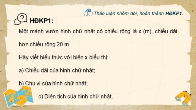 Soạn giáo án điện tử Toán 8 CTST Chương 6 Bài 2: Giải bài toán bằng cách lập phương trình bậc nhất