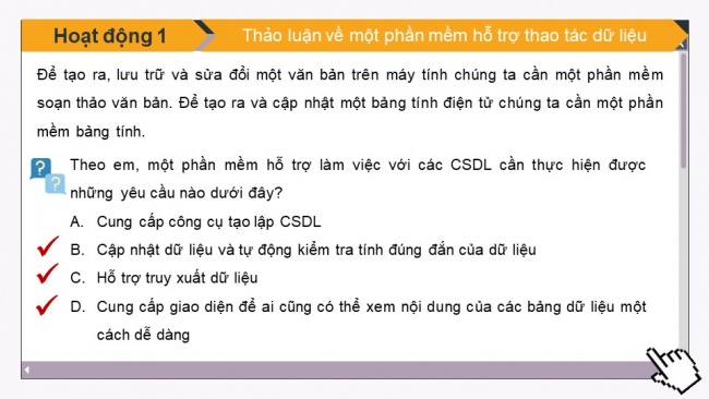 Soạn giáo án điện tử Khoa học máy tính 11 KNTT Bài 12: Hệ quản trị cơ sở dữ liệu và hệ cơ sở dữ liệu