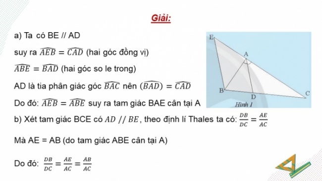 Soạn giáo án điện tử Toán 8 CTST Chương 7 Bài 3: Tính chất đường phân giác của tam giác