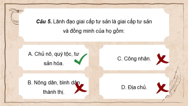 Soạn giáo án điện tử lịch sử 11 CTST Nội dung thực hành Chủ đề 1: Cách mạng tư sản và sự phát triển của chủ nghĩa tư bản