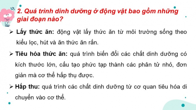 Soạn giáo án điện tử sinh học 11 CTST Bài 8: Dinh dưỡng và tiêu hóa ở động vật