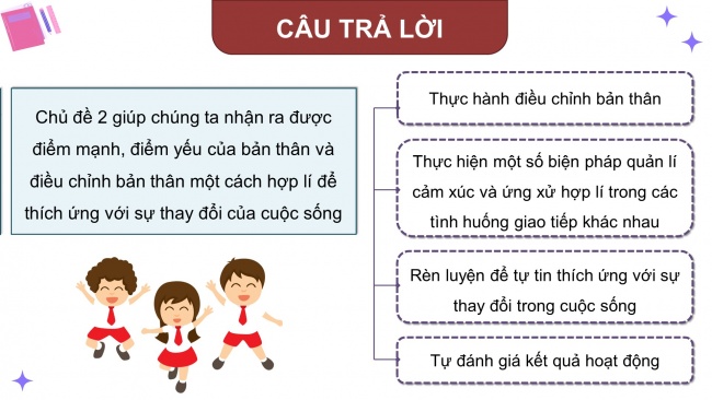 Soạn giáo án điện tử HĐTN 11 CTST bản 1 Chủ đề 2: Tự tin và thích ứng với sự thay đổi (P1)