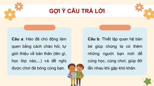 Soạn giáo án điện tử đạo đức 4 cánh diều Bài 9: Em làm quen với bạn bè