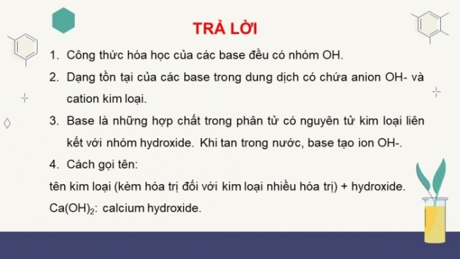 Soạn giáo án điện tử KHTN 8 KNTT Bài 9: Base. Thang pH