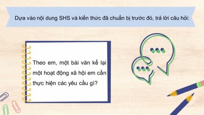 Soạn giáo án điện tử Ngữ văn 8 CTST Bài 4 Viết: Viết bài văn kể lại một hoạt động xã hội