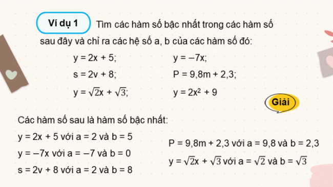 Soạn giáo án điện tử Toán 8 CTST Chương 5 Bài 3: Hàm số bậc nhất y = ax + b (a ≠ 0)