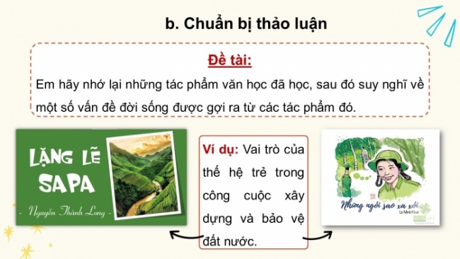 Soạn giáo án điện tử Ngữ văn 8 KNTT Bài 7 Nói và nghe: Thảo luận ý kiến về một vấn đề đời sống phù hợp với lứa tuổi (được gợi ra từ tác phẩm văn học đã học)