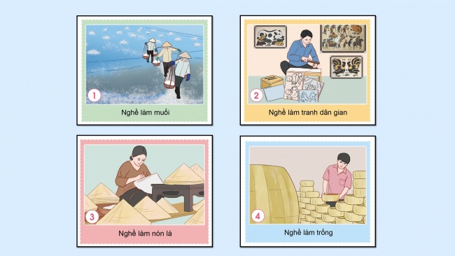 Soạn giáo án điện tử HĐTN 4 cánh diều Tuần 17: Nghề truyền thống quê em - Hoạt động 1, 2