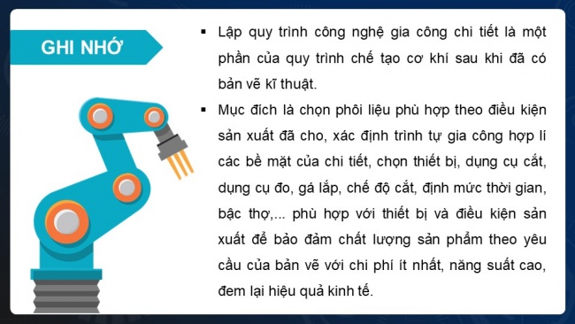 Soạn giáo án điện tử công nghệ cơ khí 11 KNTT Bài 9: Quy trình công nghệ gia công chi tiết