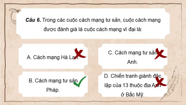 Soạn giáo án điện tử lịch sử 11 CTST Nội dung thực hành Chủ đề 1: Cách mạng tư sản và sự phát triển của chủ nghĩa tư bản