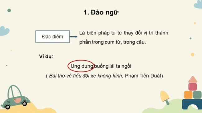 Soạn giáo án điện tử Ngữ văn 8 CTST Bài 6 TH tiếng Việt: Đảo ngữ; Câu hỏi tu từ