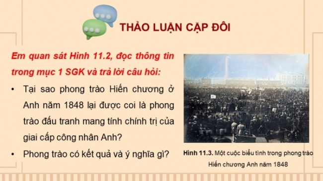 Soạn giáo án điện tử Lịch sử 8 KNTT Bài 11: Phong trào công nhân từ cuối thế kỉ XVIII đến đầu thế kỉ XX và sự ra đời của chủ nghĩa xã hội khoa học