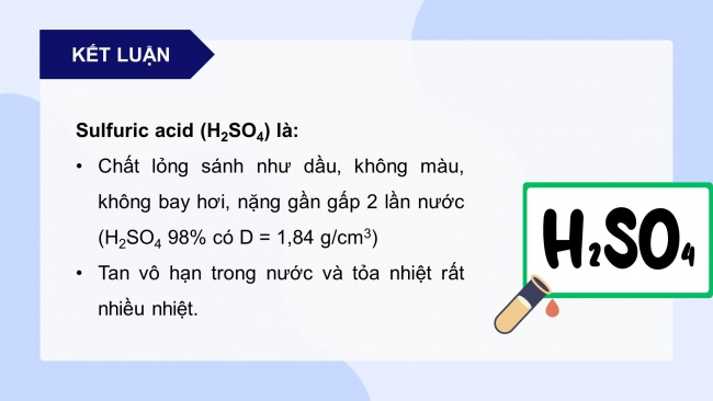 Soạn giáo án điện tử hóa học 11 CTST Bài 7: Sulfuric acid và muối sulfate